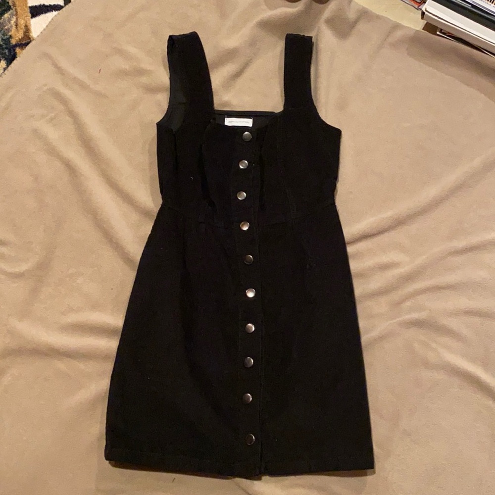 Urban Outfitters Corduroy Dress, Black, Size 4.  Snap buttons detail front.